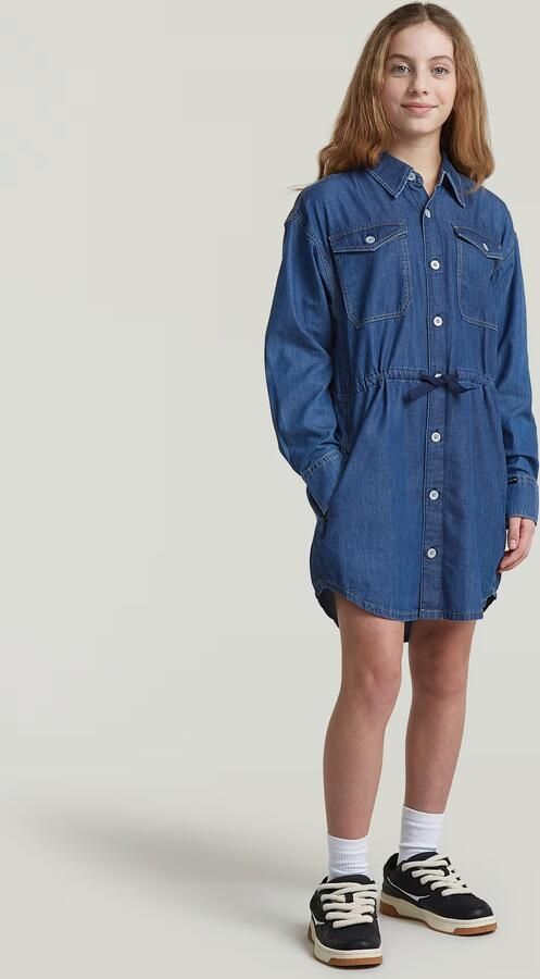 G-Star RAW Relaxed Drawcord Jurk voor meisjes Midden blauw meisjes - Foto 5