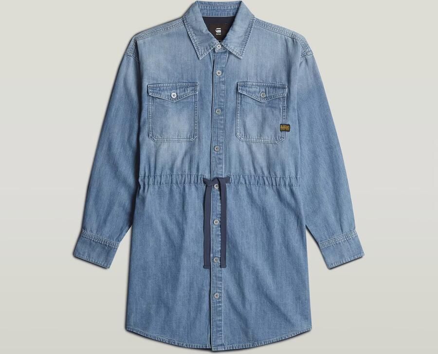 G-Star RAW Relaxed Drawcord Spijkerjurk Lichtblauw Dames - Foto 6