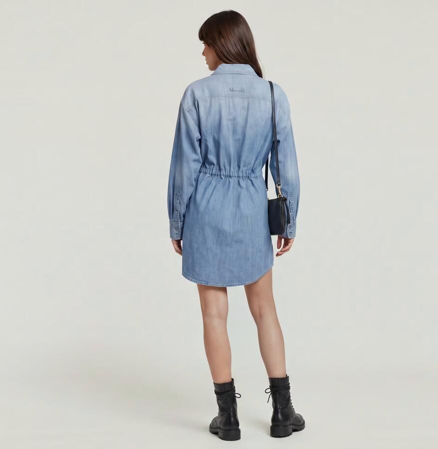 G-Star RAW Relaxed Drawcord Spijkerjurk Lichtblauw Dames - Foto 3
