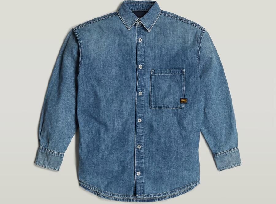 G-Star RAW Relaxed Overshirt Midden blauw Dames - Foto 7