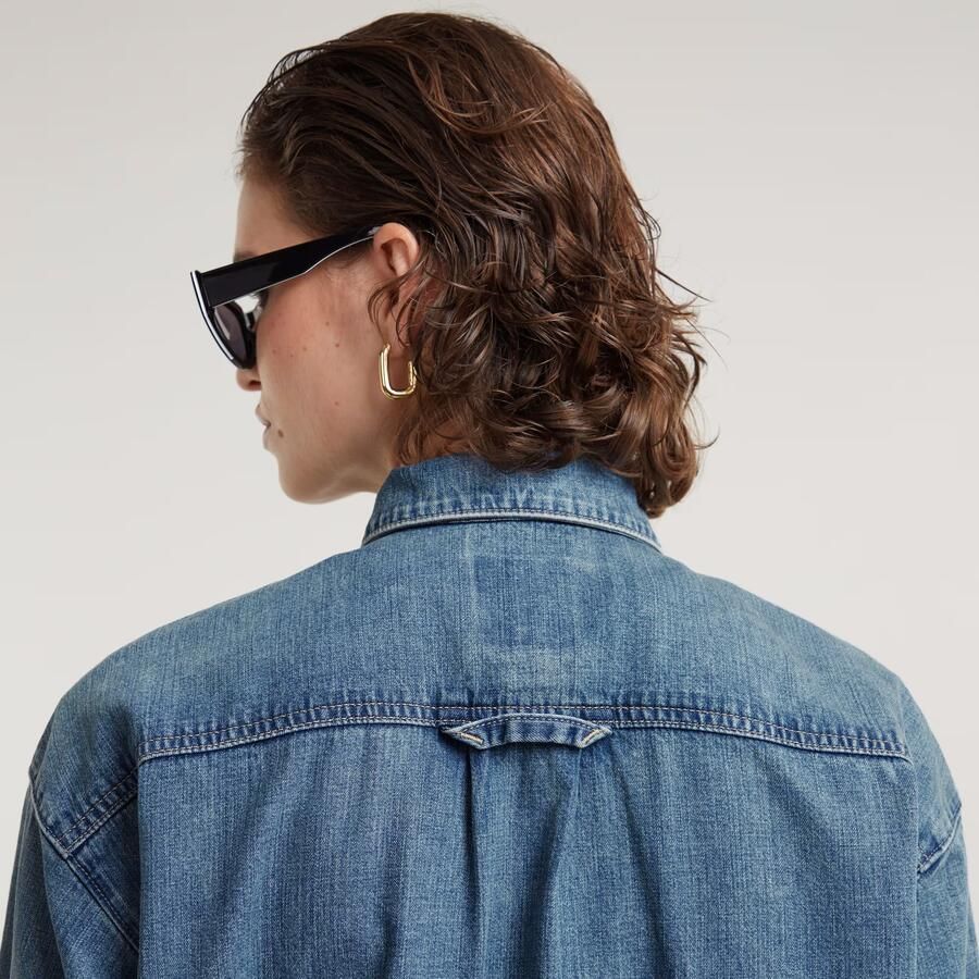 G-Star RAW Relaxed Overshirt Midden blauw Dames - Foto 4