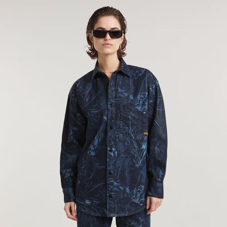 G-Star RAW Relaxed Overshirt Midden blauw Dames