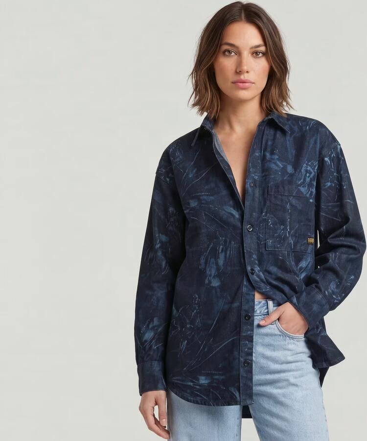 G-Star RAW Relaxed Overshirt Midden blauw Dames - Foto 3