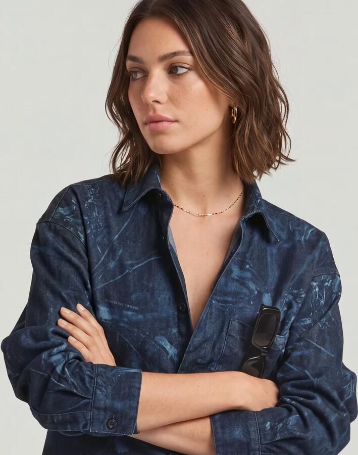 G-Star RAW Relaxed Overshirt Midden blauw Dames - Foto 4