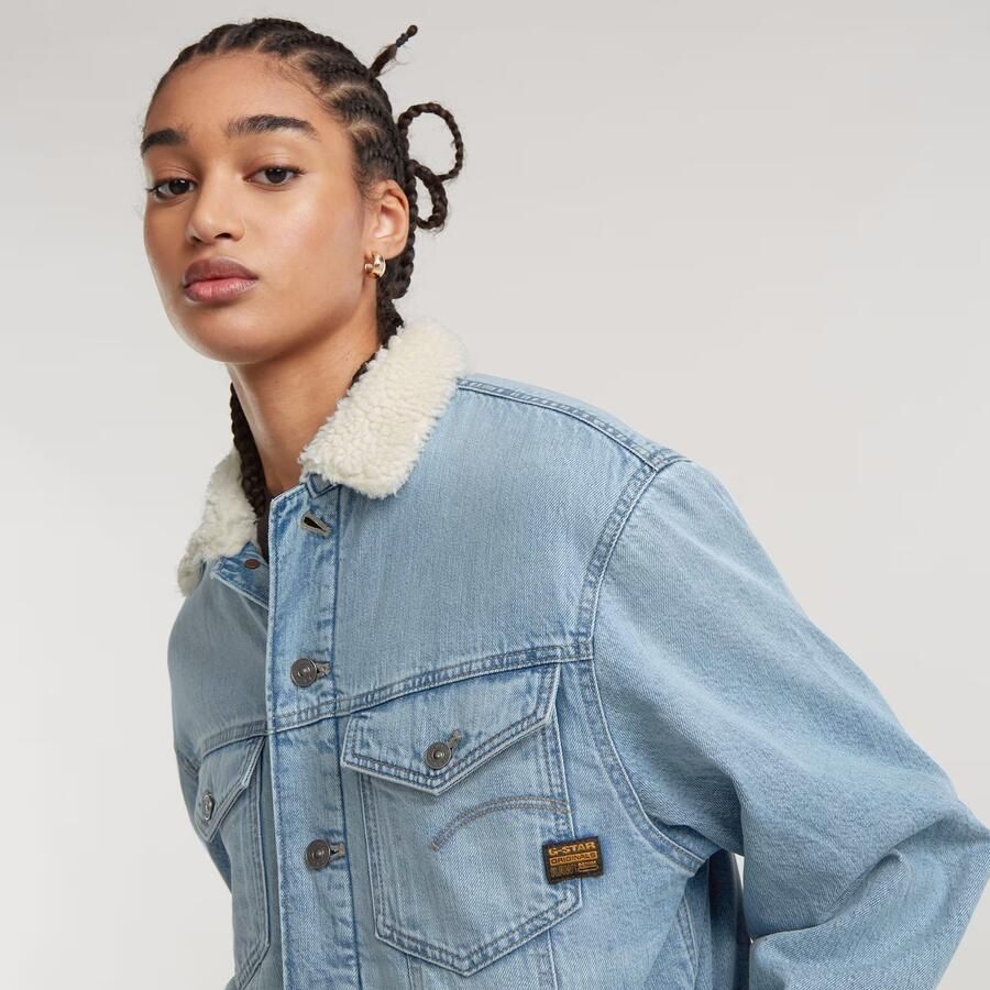 G-Star Raw Jeansjack met voering van imitatiebont - Foto 3