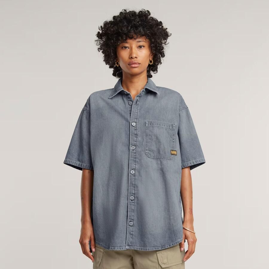 G-Star RAW Relaxed Shirt Midden blauw Dames - Foto 7