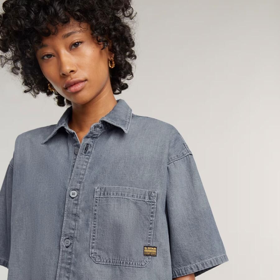 G-Star RAW Relaxed Shirt Midden blauw Dames - Foto 3