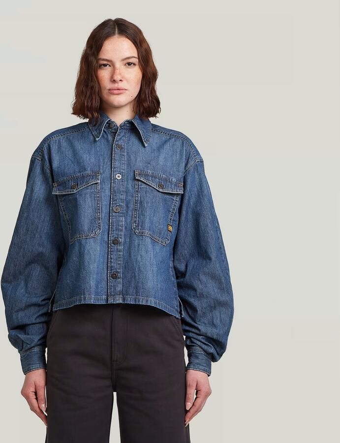 G-Star RAW Relaxed Staq Blouse Midden blauw Dames - Foto 5