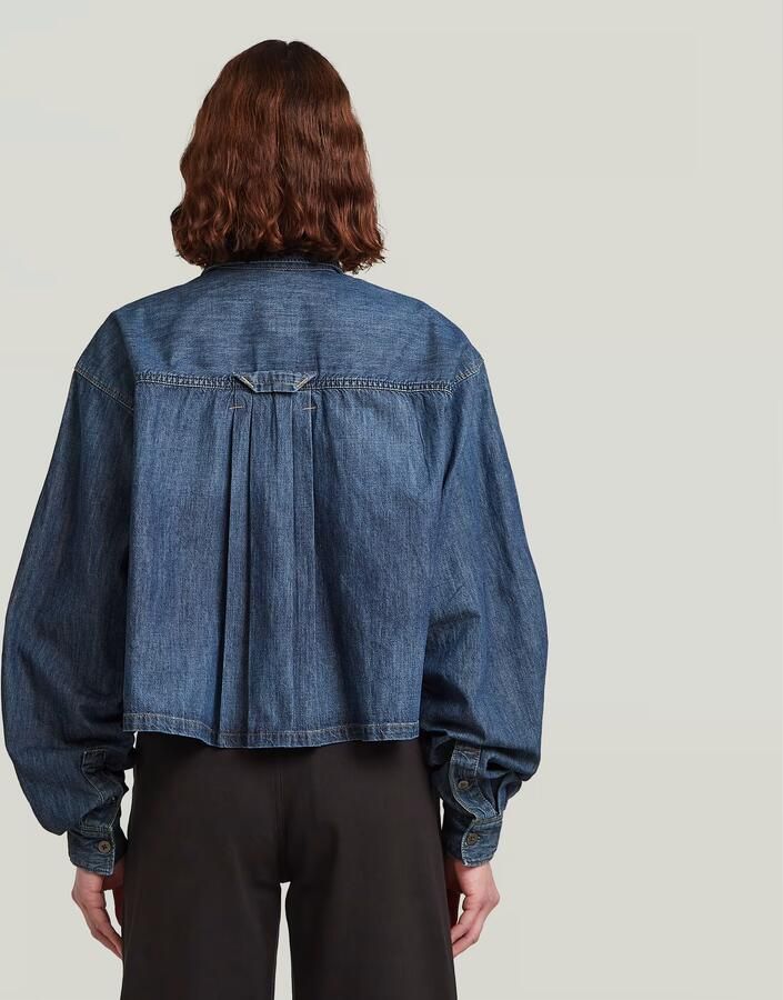 G-Star RAW Relaxed Staq Blouse Midden blauw Dames - Foto 4