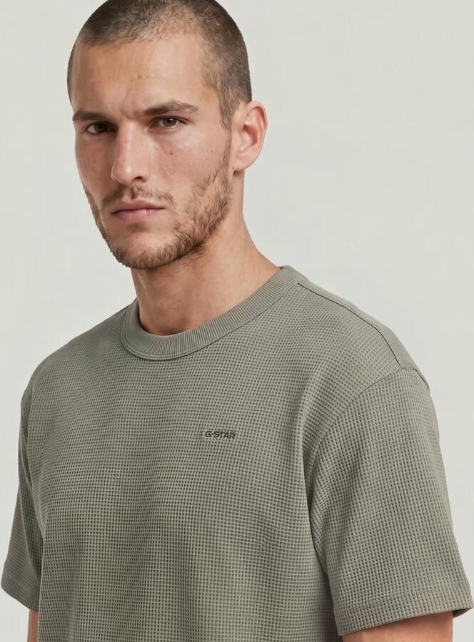 G-Star RAW Relaxed Textured T-Shirt Groen Heren - Foto 3