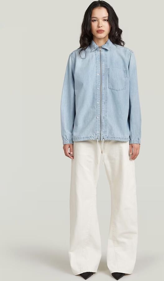 G-Star RAW Relaxed Zip Overhemd Lichtblauw Dames - Foto 6