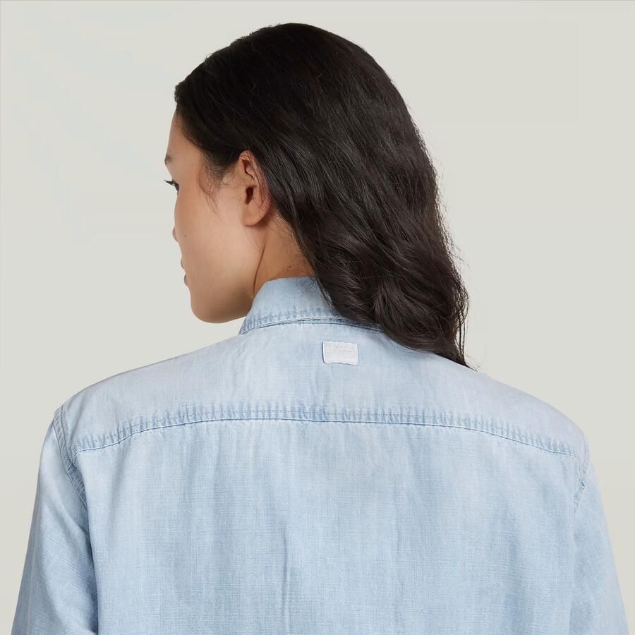 G-Star RAW Relaxed Zip Overhemd Lichtblauw Dames - Foto 3