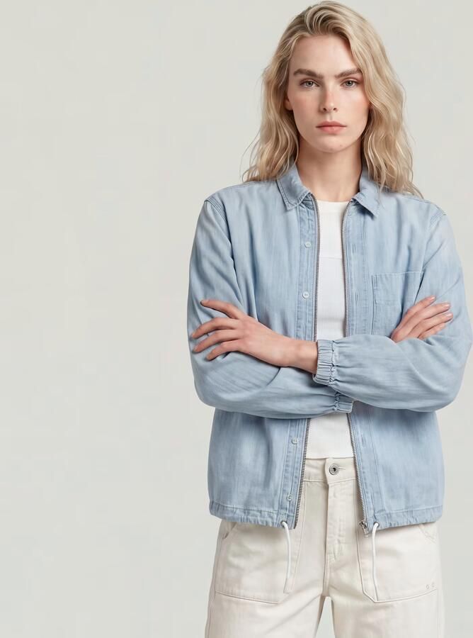 G-Star RAW Relaxed Zip Overhemd Lichtblauw Dames - Foto 3
