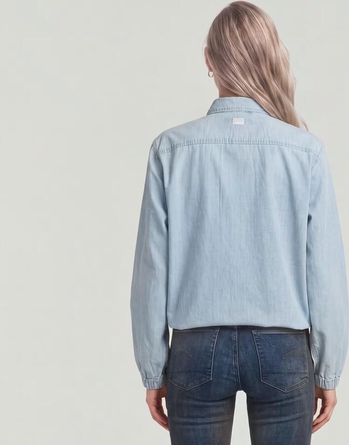 G-Star RAW Relaxed Zip Overhemd Lichtblauw Dames - Foto 4