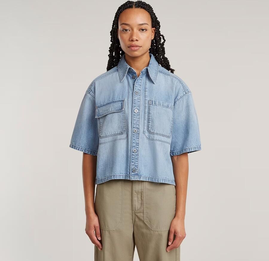 G-Star RAW Remix Side Slits Overhemd Lichtblauw Dames - Foto 7