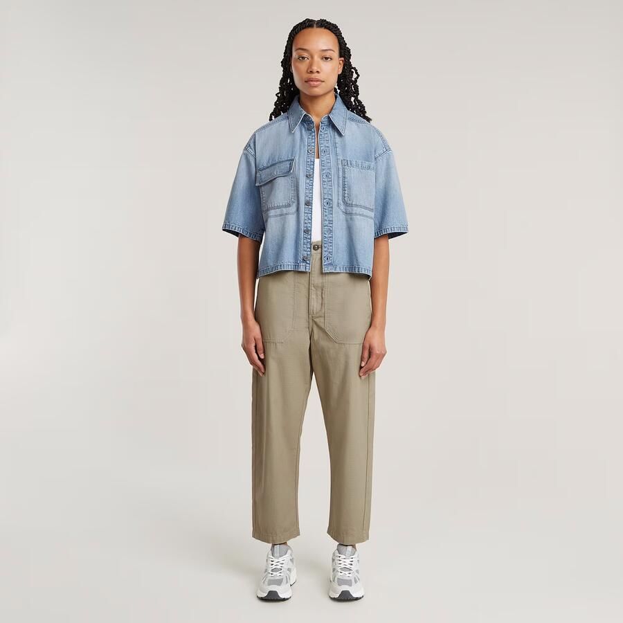 G-Star RAW Remix Side Slits Overhemd Lichtblauw Dames