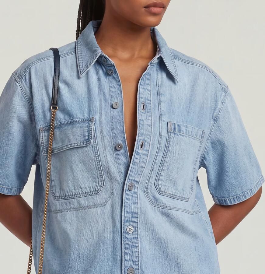 G-Star RAW Remix Side Slits Overhemd Lichtblauw Dames - Foto 4