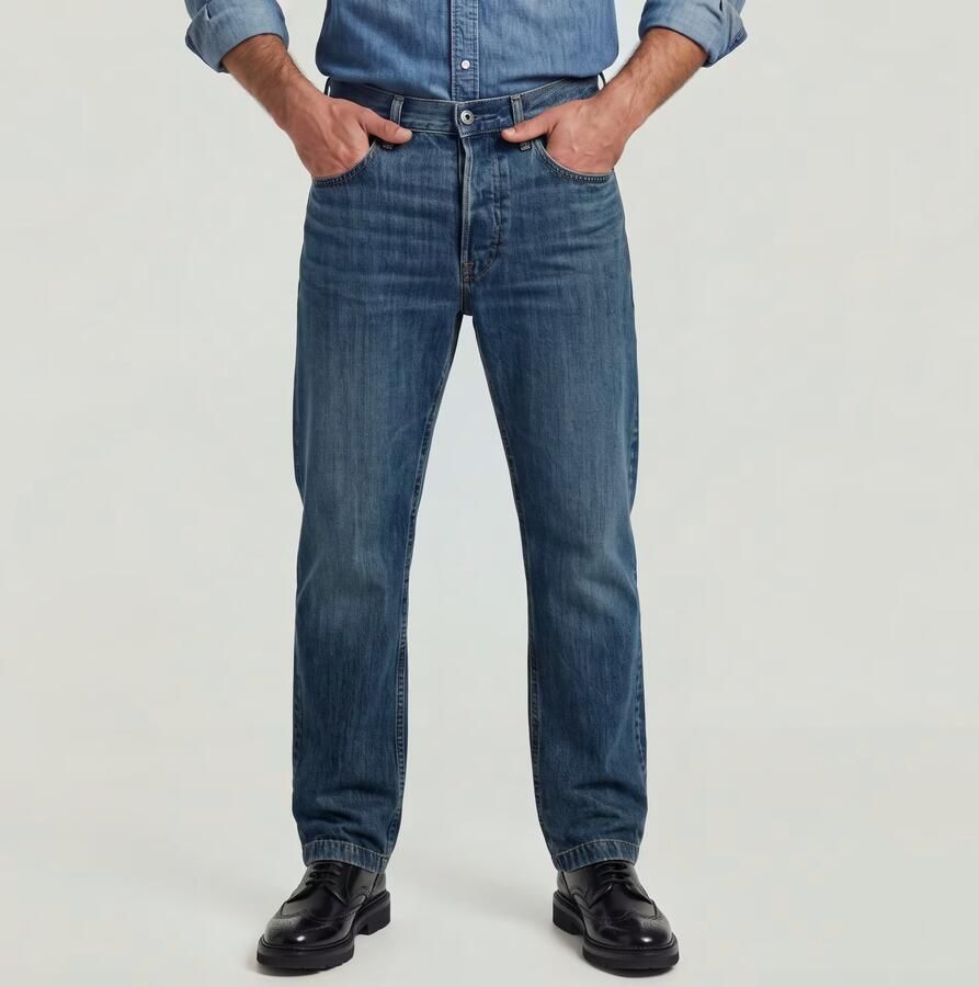 G-Star RAW Reno Relaxed Tapered Jeans Midden blauw Heren