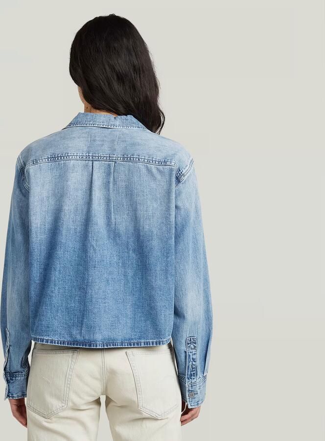 G-Star RAW Resort Boxy Relaxed Overhemd Midden blauw Dames - Foto 6