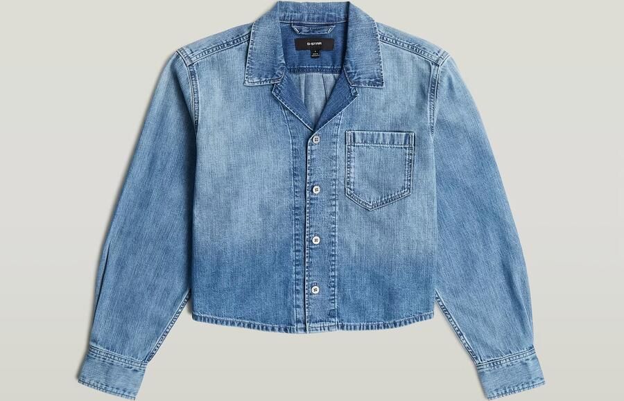 G-Star RAW Resort Boxy Relaxed Overhemd Midden blauw Dames - Foto 7
