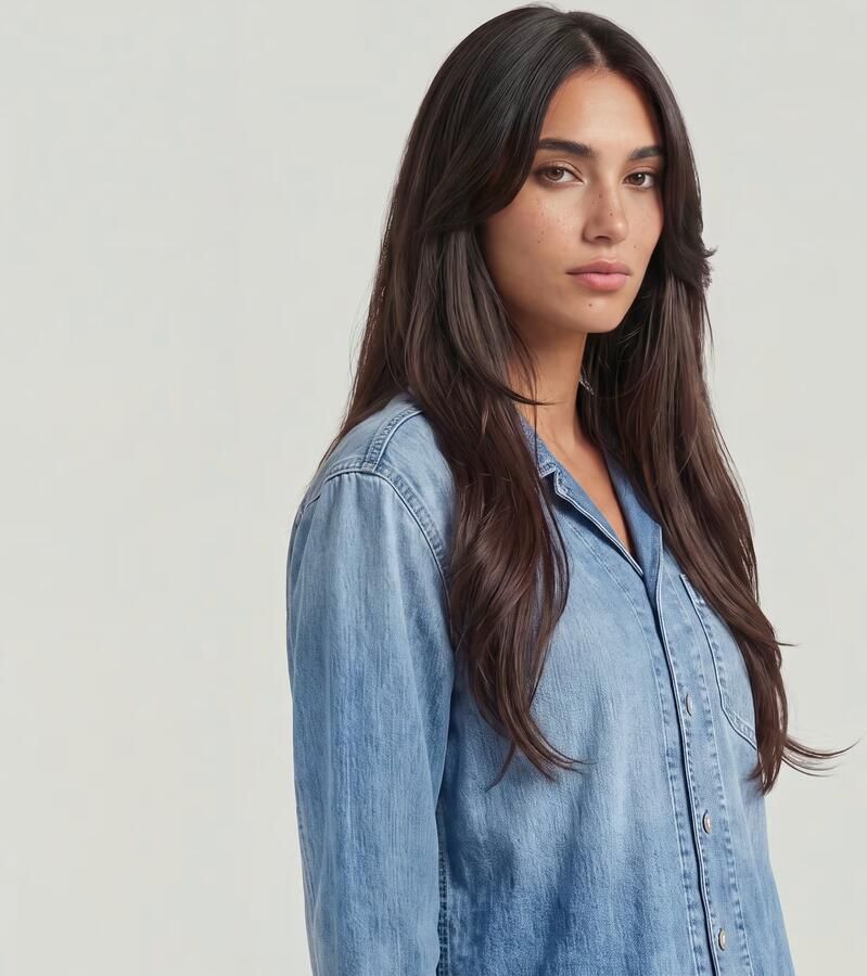 G-Star RAW Resort Boxy Relaxed Overhemd Midden blauw Dames - Foto 6