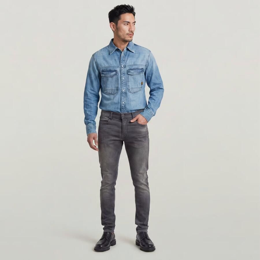 G-Star Grijze G Star Raw Skinny Jeans 6132 Slander Grey R Superstr - Foto 10