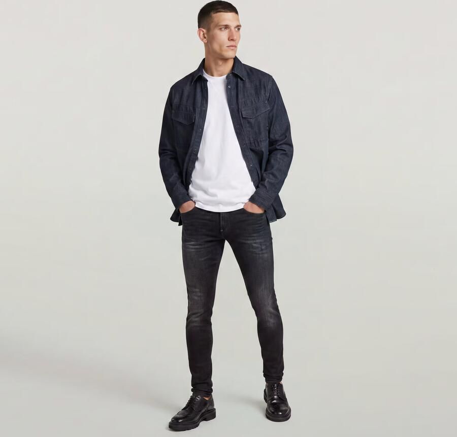 Zwarte G Star Raw Skinny Jeans A634 Elto Black Superstretch - Foto 15
