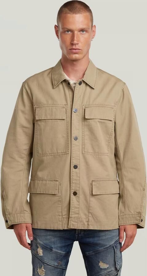 G-Star RAW Reversible 4 Pocket Overshirt Beige Heren