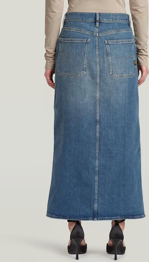 G-Star RAW Revynn Long Rok Midden blauw Dames - Foto 4