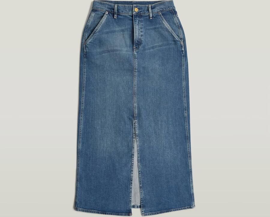 G-Star RAW Revynn Long Rok Midden blauw Dames - Foto 3