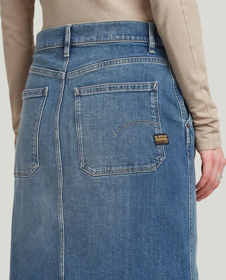 G-Star RAW Revynn Long Rok Midden blauw Dames - Foto 2