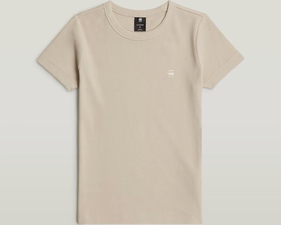 G-Star RAW T-shirt Rib Cap Sleeve van ribjersey slim fit - Foto 4