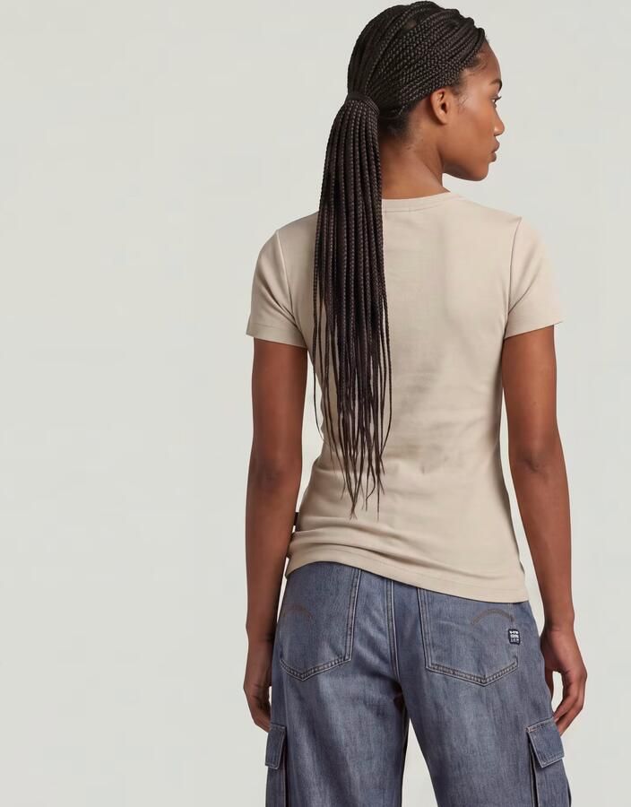 G-Star RAW T-shirt Rib Cap Sleeve van ribjersey slim fit - Foto 3