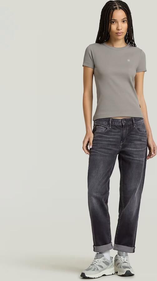 G-Star RAW T-shirt Rib Cap Sleeve van ribjersey slim fit - Foto 6