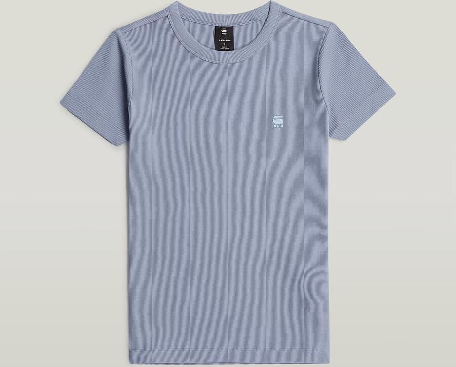 G-Star RAW T-shirt Rib Cap Sleeve van ribjersey slim fit - Foto 5