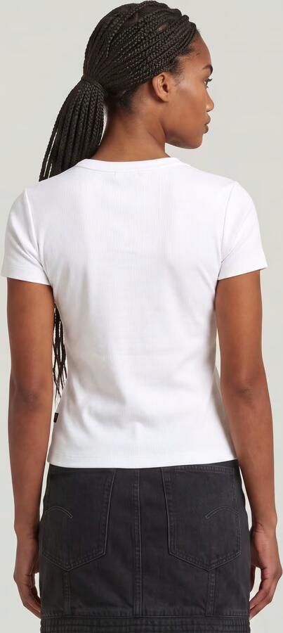 G-Star RAW T-shirt Rib Cap Sleeve van ribjersey slim fit - Foto 10
