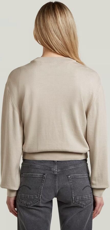 G-Star RAW Rib Knit Sweat Trui Beige Dames - Foto 6