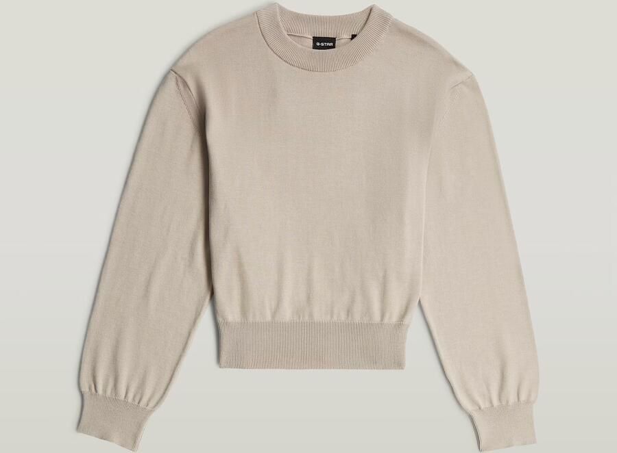 G-Star RAW Rib Knit Sweat Trui Beige Dames - Foto 4