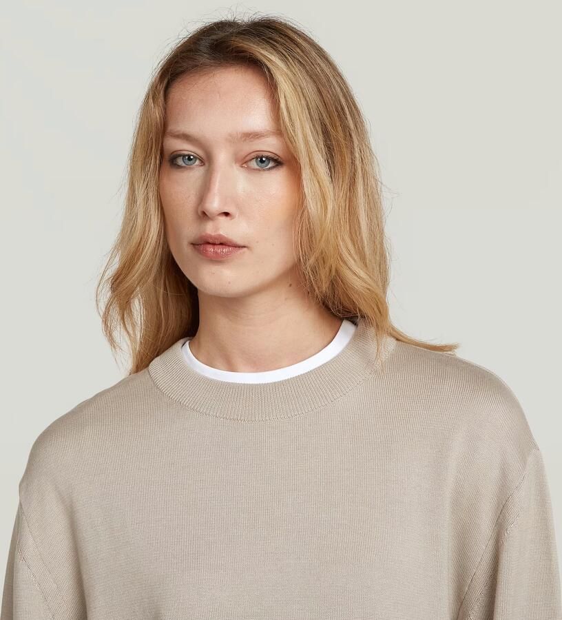 G-Star RAW Rib Knit Sweat Trui Beige Dames - Foto 3