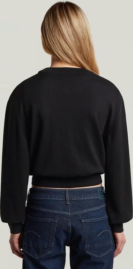 G-Star RAW Rib Knit Sweat Trui Zwart Dames - Foto 6