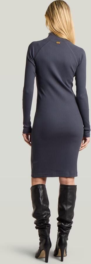 G-Star RAW Rib Slim Jurk Donkerblauw Dames - Foto 4