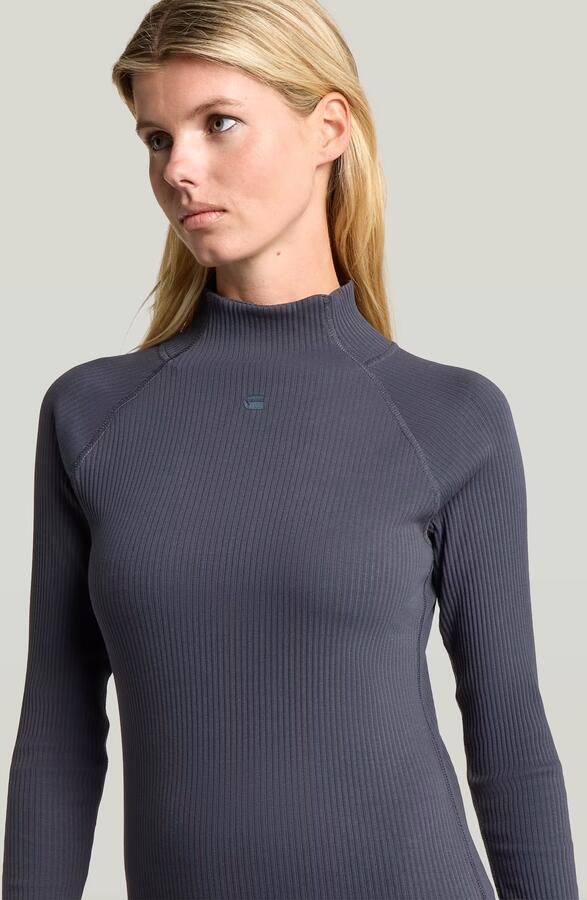 G-Star RAW Rib Slim Jurk Donkerblauw Dames - Foto 3