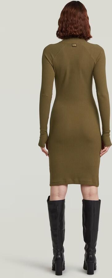 G-Star RAW Rib Slim Jurk Groen Dames - Foto 5