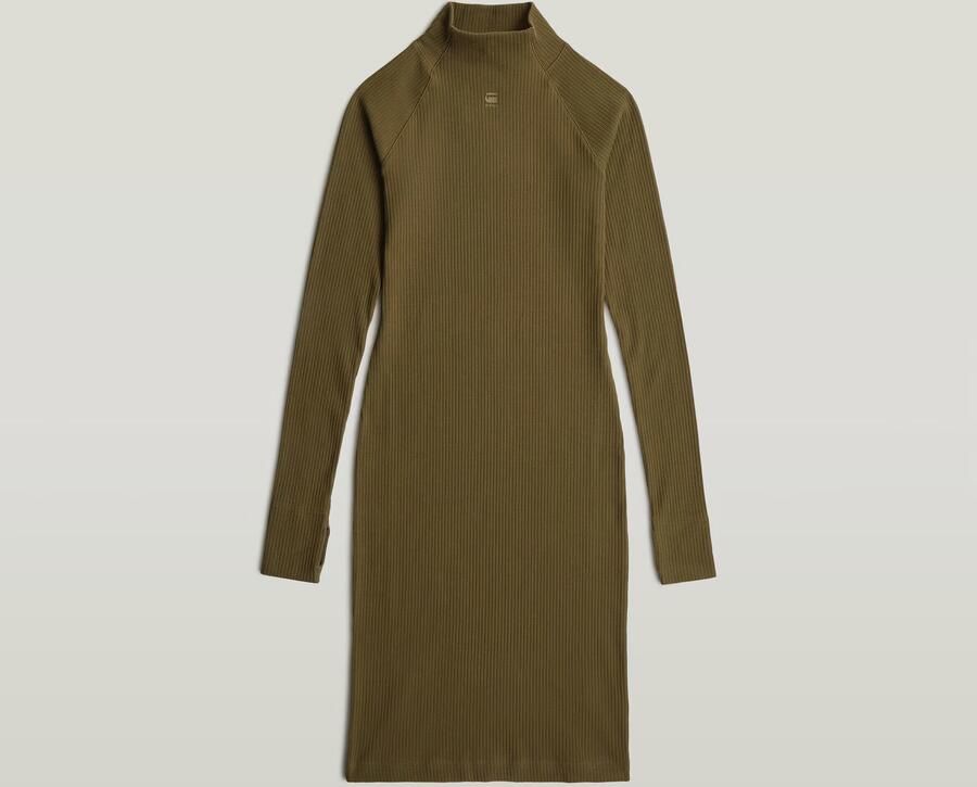 G-Star RAW Rib Slim Jurk Groen Dames - Foto 2