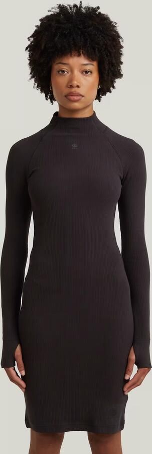 G-Star RAW Rib Slim Jurk Zwart Dames - Foto 7