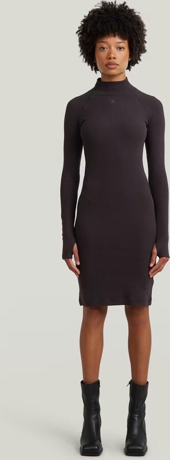 G-Star RAW Rib Slim Jurk Zwart Dames - Foto 5