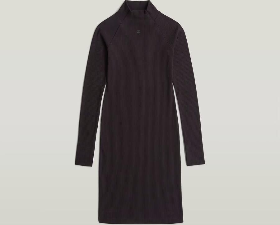 G-Star RAW Rib Slim Jurk Zwart Dames - Foto 2
