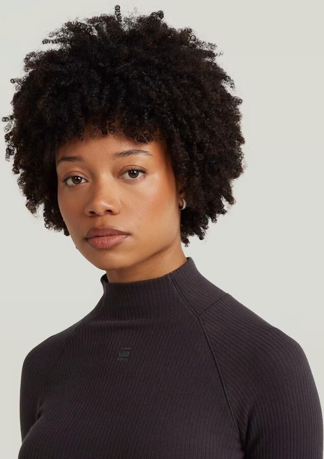 G-Star RAW Rib Slim Jurk Zwart Dames - Foto 3