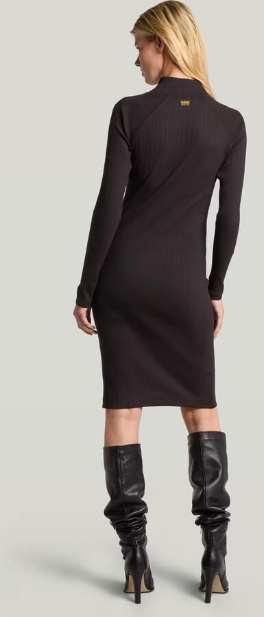 G-Star RAW Rib Slim Jurk Zwart Dames - Foto 5