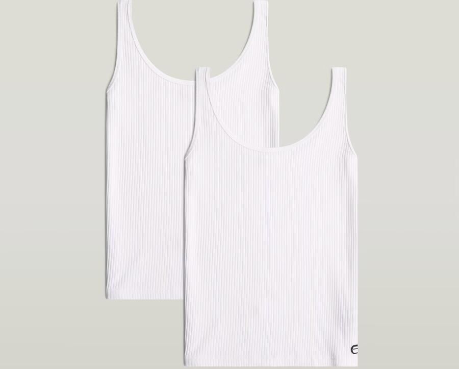G-Star RAW Rib Tanktop Set van 2 Wit Dames